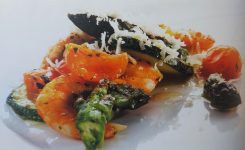 Kozice z bučkami in šparglji Kozice z bučkami in šparglji